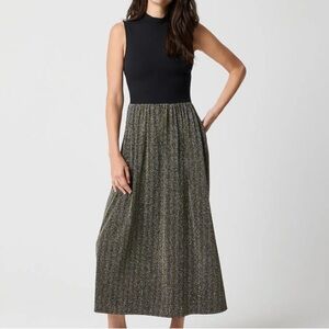 J Crew Mockneck mixed-media sparkle dress XXL Black